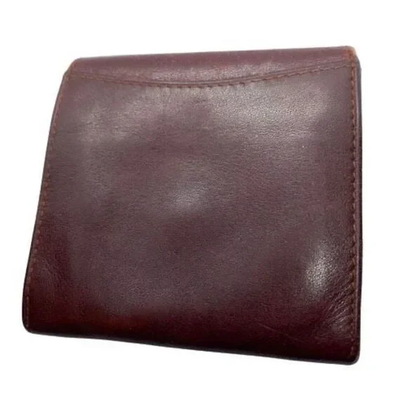Authentic Cartier Bordeoux Burgandy Small / Mini Coin Pouch / Wallet **WORN**